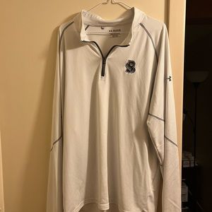 Slightly worn XXL Under Armour White    Brown University 1/4 Zip Pullover